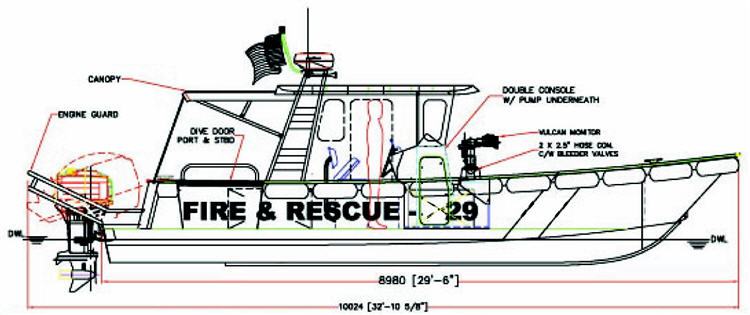 MetalCraft Marine FireRescue 29 drawing