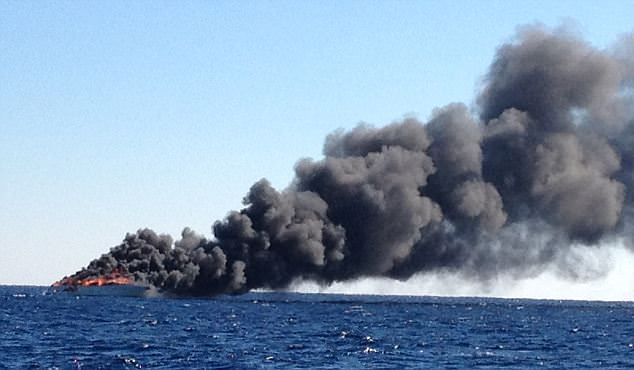 Miami Dade MetalCraft Marine Firestorm 50 extinguished this spectacular boat fire