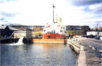 Work in progress at the Davis Drydock in Kingston, Ontario, part of MetalCraft Marine Ltd.