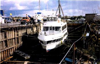 Work in progress at the Davis Drydock in Kingston, Ontario, part of MetalCraft Marine Ltd.